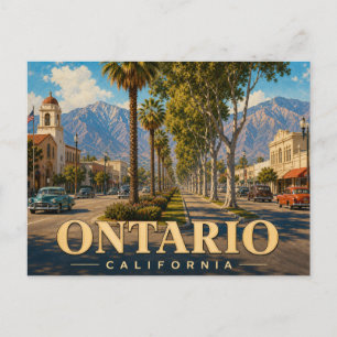 Ontario Californië Vintage Reisposter Briefkaart