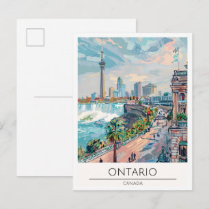 Ontario Canada Kunst Illustratie Reizen Briefkaart
