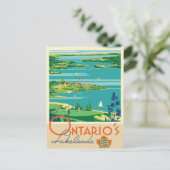 Ontario Canada meren oud briefkaart (Staand voorkant)