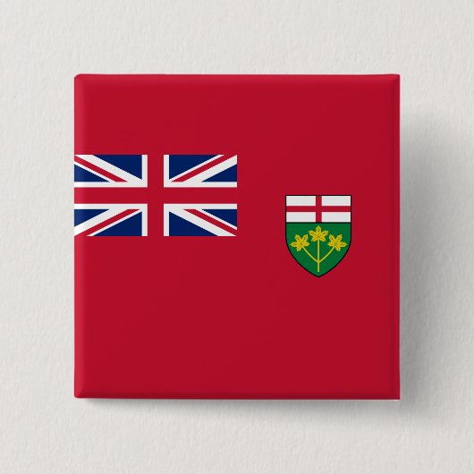 Ontario Flag Vierkante Button 5,1 Cm (Voorkant)