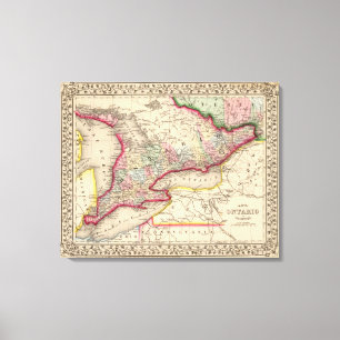 Ontario Map door Mitchell Canvas Afdruk