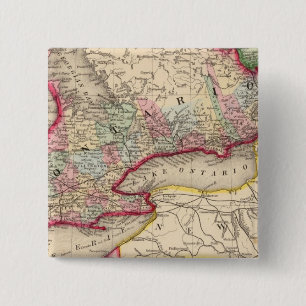 Ontario Map door Mitchell Vierkante Button 5,1 Cm