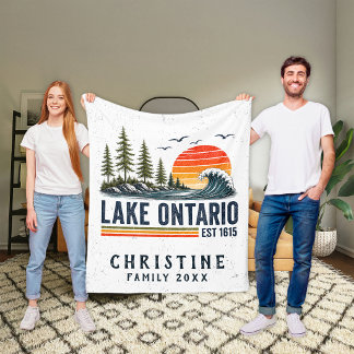 Ontario Meer Vintage Grote Meren Meer Leven Fleece Deken