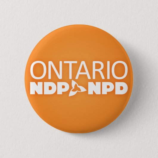 Ontario NDP Pin Ronde Button 5,7 Cm (Voorkant)