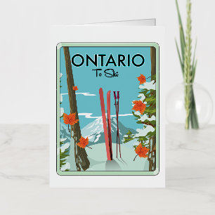 Ontario om te skiën folie wenskaart