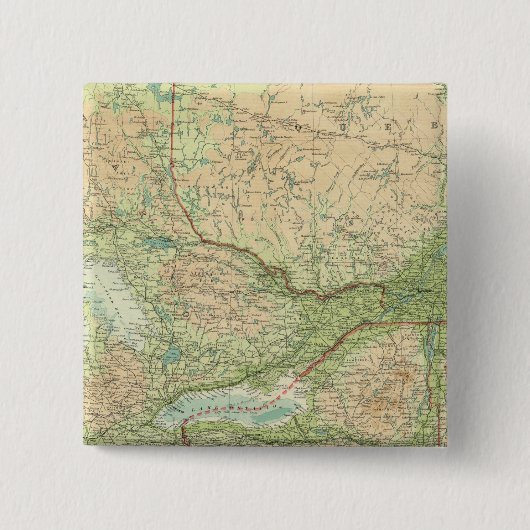 Ontario & Quebec Vierkante Button 5,1 Cm (Voorkant)