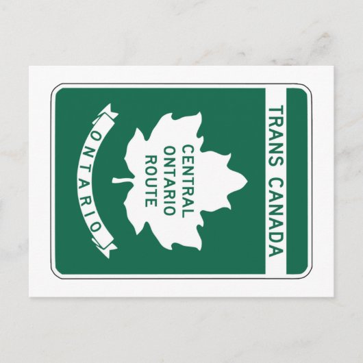 Ontario, Trans-Canada Highway Sign Briefkaart (Voorkant)