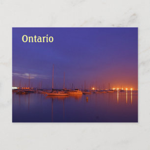 Ontario zeilboten in jachthaven bij schemering ans briefkaart