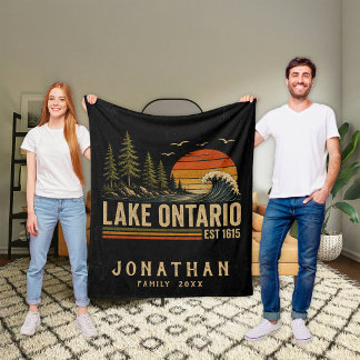 Ontariomeer Vintage Grote Meren Meer Leven Fleece Deken