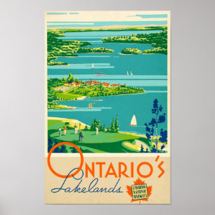 Ontario's Lakelands, Canadese Spoorwegen - Reis Poster