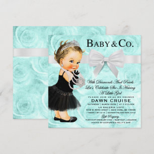 Ontbijt Baby shower Blauw thema Kaart