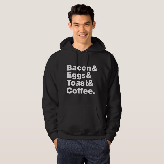 Ontbijt (Bacon & Eggs & Toast & Coffee) Hoodie (Voorkant volledig)