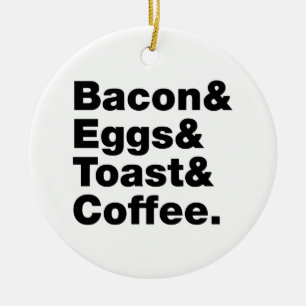 Ontbijt (Bacon & Eggs & Toast & Coffee) Keramisch Ornament
