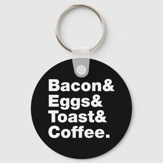 Ontbijt (Bacon & Eggs & Toast & Coffee) Keychai Sleutelhanger (Voorkant)