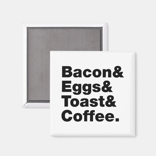 Ontbijt (Bacon & Eggs & Toast & Coffee) Magneet (Voorkant / Achterkant)