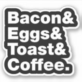 Ontbijt (Bacon & Eggs & Toast & Coffee) Sticker (Voorkant)