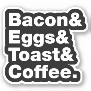 Ontbijt (Bacon & Eggs & Toast & Coffee) Sticker