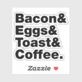 Ontbijt (Bacon & Eggs & Toast & Coffee) Sticker (Vel)