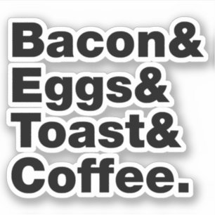 Ontbijt (Bacon & Eggs & Toast & Coffee) Sticker