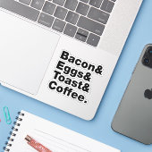 Ontbijt (Bacon & Eggs & Toast & Coffee) Sticker (Laptop met iPhone)