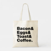 Ontbijt (Bacon & Eggs & Toast & Coffee) Tote Bag (Achterkant)