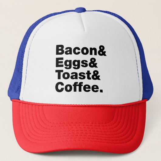 Ontbijt (Bacon & Eggs & Toast & Coffee) Trucker Pet (Voorkant)