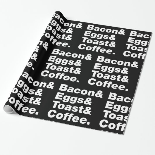 Ontbijt (Bacon & Eggs & Toast & Coffee) Wrappin Cadeaupapier (Uitgerold)