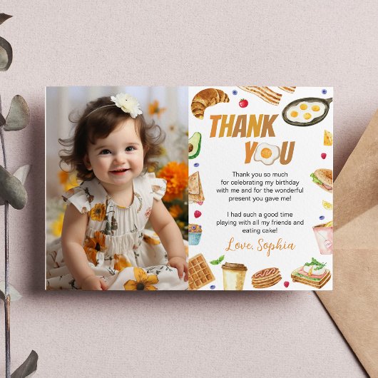 Ontbijt Brunch Verjaardag Foto Bedankkaart