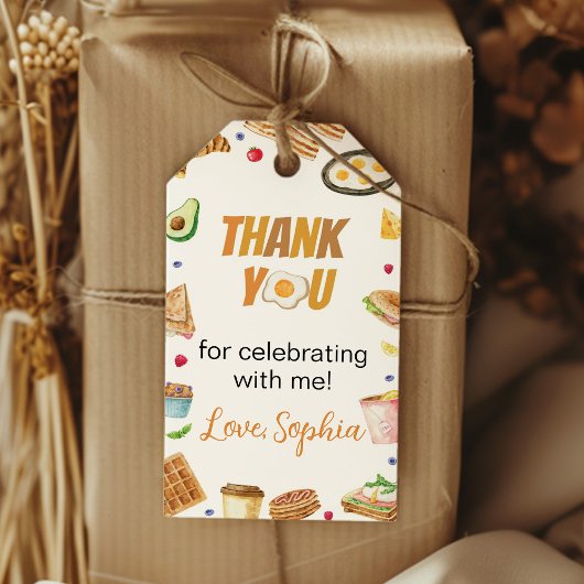 Ontbijt Brunch Verjaardagsfeestje Bedankt Label Cadeaulabel
