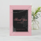 Ontbijt en brunch roze en zwarte uitnodiging (Staand voorkant)