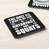 Ontbijt en Squats - Bodybuilding Workout Onderzetter (Linkerzijde)