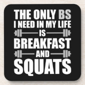 Ontbijt en Squats - Bodybuilding Workout Onderzetter (Voorkant)