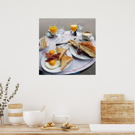 Ontbijt in Parijs Frankrijk Poster (Keuken)