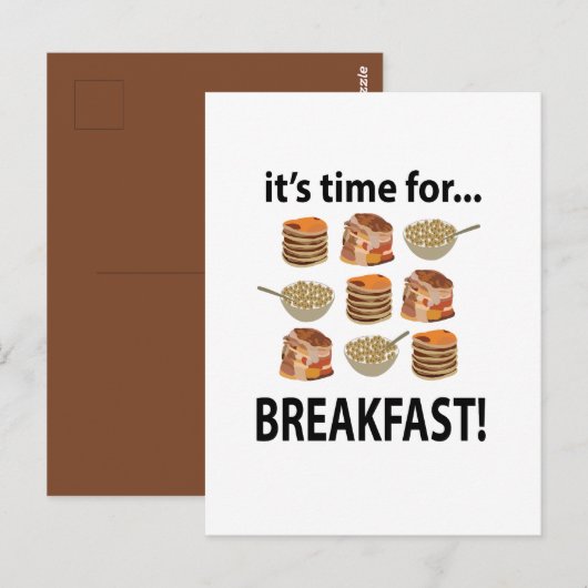 Ontbijt is tijd voor ontbijt briefkaart (Voorkant / Achterkant)