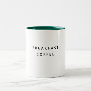 Ontbijt Koffie Grappig Schattige Trendy Quote Tweekleurige Koffiemok