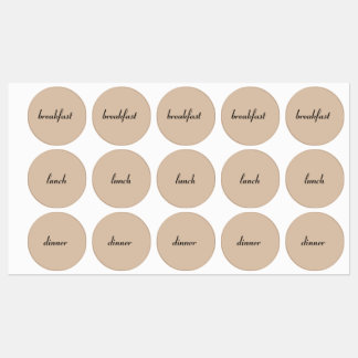 Ontbijt, Lunch en diner Labels