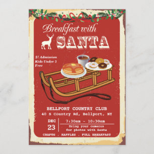 Ontbijt met Kerstman Kerstfeest Uitnodiging
