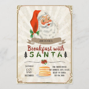 Ontbijt met kerstman uitnodiging