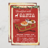 Ontbijt met Santa Christmas Party uitnodiging (Voorkant / Achterkant)