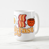 Ontbijt met toast, ei, spek en koffie koffiemok (Voorkant rechts)