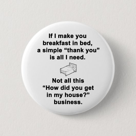 Ontbijt op Bed Ronde Button 5,7 Cm (Voorkant)