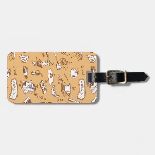 Ontbijt patroon 2 bagagelabel (Voorkant horizontaal)