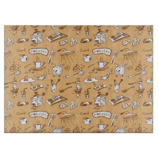 Ontbijt patroon 2 snijplank (Voorkant)