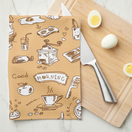 Ontbijt patroon 2 theedoek (Quarter Fold)