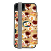 Ontbijt patroon 3 incipio iPhone portemonnee hoesje (Agenda Achterkant)
