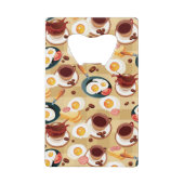 Ontbijt patroon 3 kredietkaart flessenopener (Voorkant)