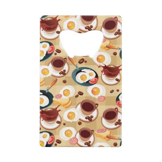 Ontbijt patroon 3 kredietkaart flessenopener (Achterkant)