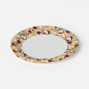 Ontbijt patroon 3 papieren bordje