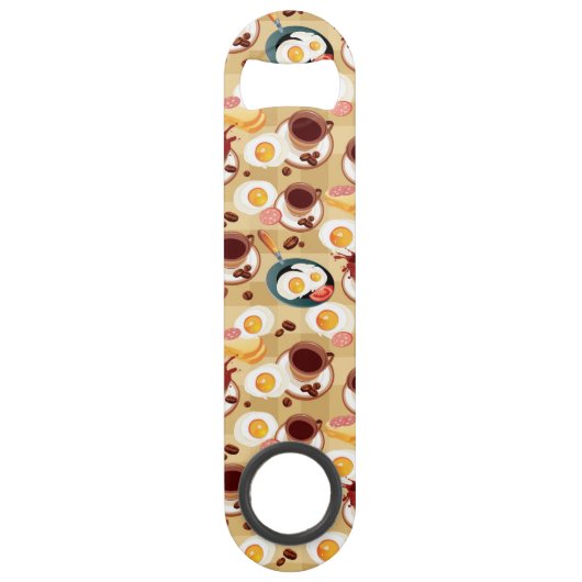 Ontbijt patroon 3 speed flessenopener (Voorkant)