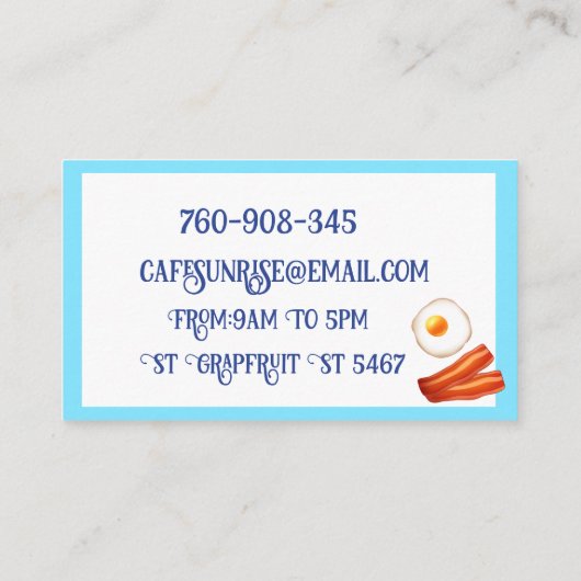 Ontbijt spek en ei visitekaartje (Achterkant)